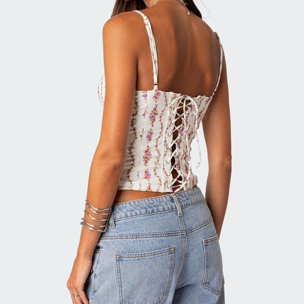 Edikted Indira Printed Cup Lace Corset - Picture 2 of 6